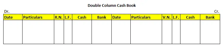 Format of Double Column Cash Book